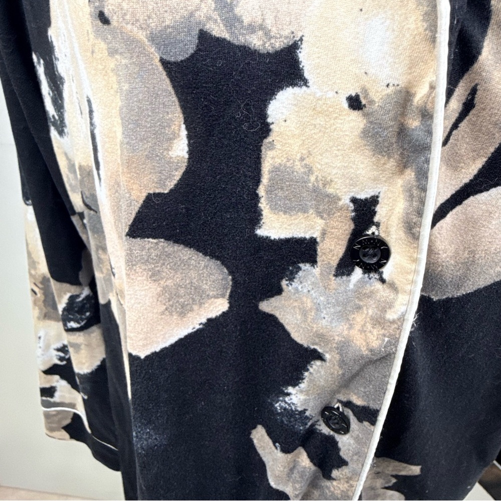 Nicole Miller New York Floral Lounge Sleep Shirt Button Front Relaxed Night Smal - Picture 10 of 13